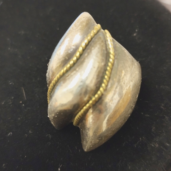 Vintage TV-47 AVM Taxco Mexico Modern Two Tone Sterling Silver 925 Ring Size 6.5 - Picture 5 of 6